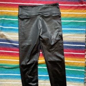 Black leather leggings
